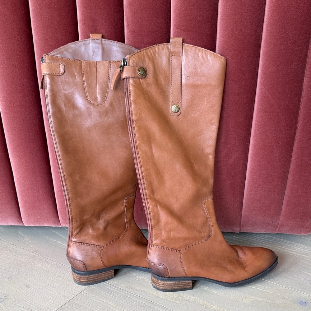 Sam Edelman Penny Whiskey Brown Leather Knee-High Boots
